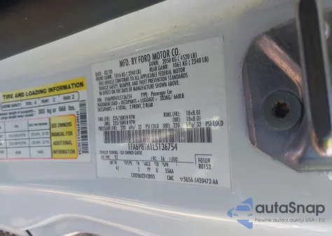 2020 Ford Mustang Ecoboost Premium Fastback из США, поврежденный, VIN 1FA6P8TH1L5136754